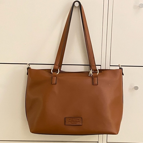 GH Bass Brown Vegan Leather Tote Bag - Picture 1 of 16